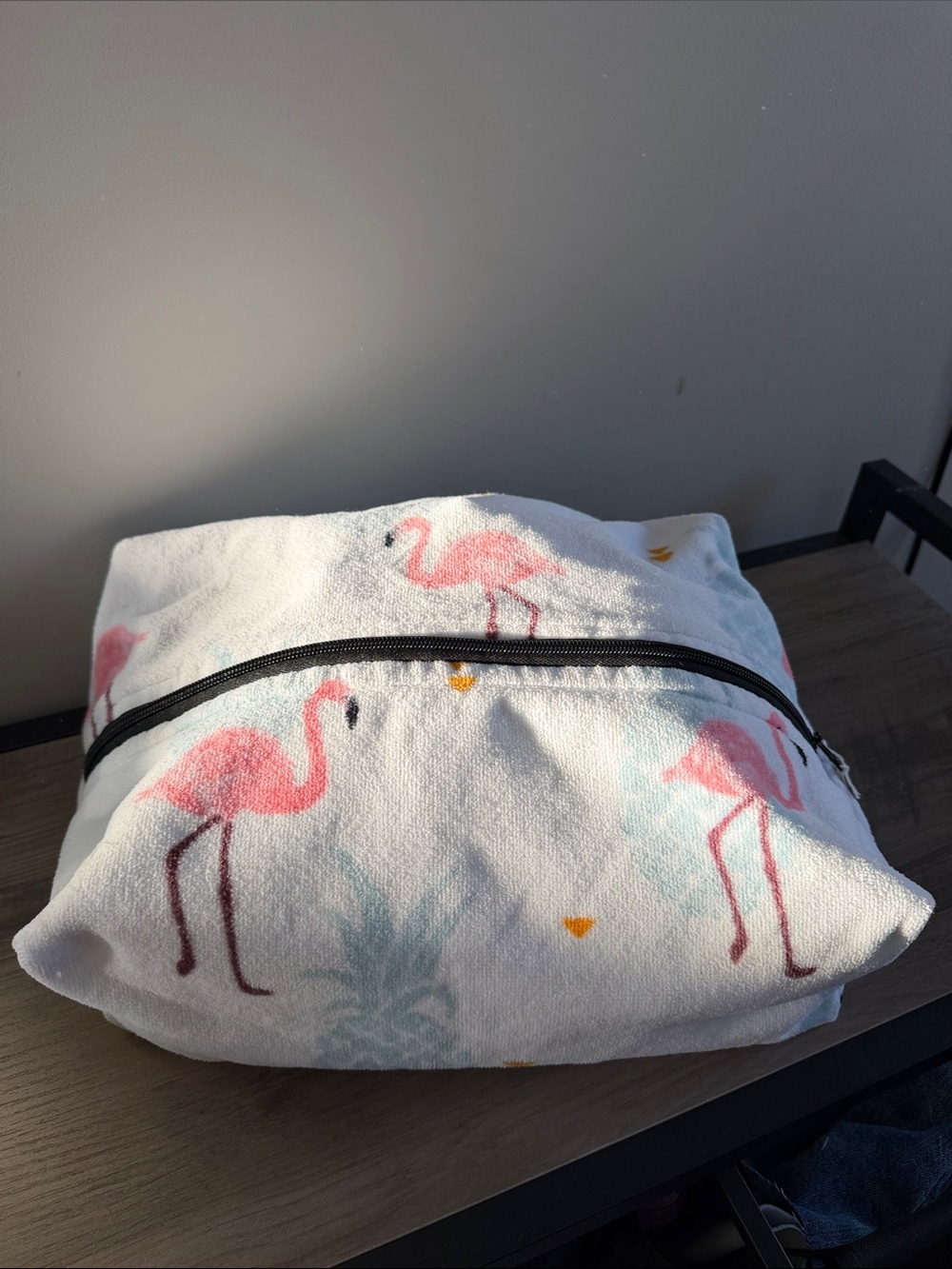 New Flamingo Towel Zip Travel/Beach Bag